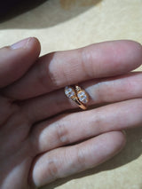 Luxury Zircon Gold Double Student Rings For Woman 2021 New Fashion Gothic Finger Jewelry Wedding Party Girl's Ring