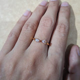 Luxury Zircon Gold Double Student Rings For Woman 2021 New Fashion Gothic Finger Jewelry Wedding Party Girl's Ring