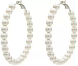 BALI WITH PEARLS ROUND GERMAN STYLO EARRINGS FOR GIRLS AND WOMEN Beads Metal Hoop Earring  egfrpdc2f-a