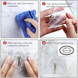 Adhesive Hooks for Wall/ Heavy-Duty Hooks(10Kg)/ Flower Shape Wall Hooks for Hanging/ Nail Free Sticky Hangers with Stainless Steel Hooks / Transparent Strong Hooks/ Waterproof and Oil- proof Stickers for Bathroom and Kitchen  hrfrclv1f-2