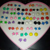 36 pairs Mixed Styles Rhinestone Flower Geometric Animal Crystal Plastic Small Stud Earrings Set For Women Girls Jewelry
