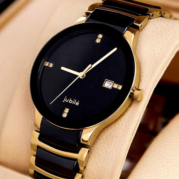 Golden black clearance watch