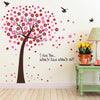 xl8047b Red And Blue Background Products Korean Pink Cherry Tree Bedroom Wall Stickers