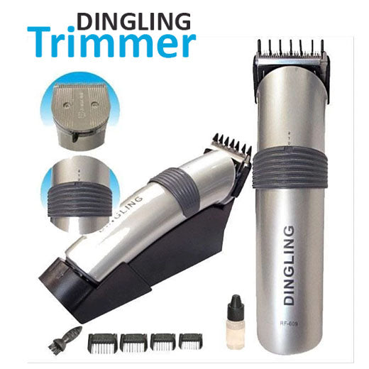 Original Trimmer Shaver Trimmers Shavings Set/Kit Moveable Head and Turbo Speed - Silver Dinglong RF-609X 100% Original rechargeable with charge base Hair And Beard shaving machine And Grooming For Men for hair cutting special for professional