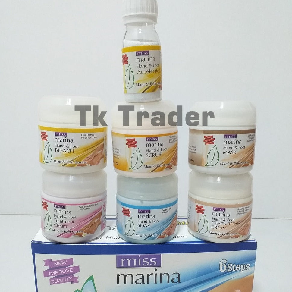 6 Steps Miss Marina Mani and Pedicure Session Facial Kit  mmpkbez1d-k