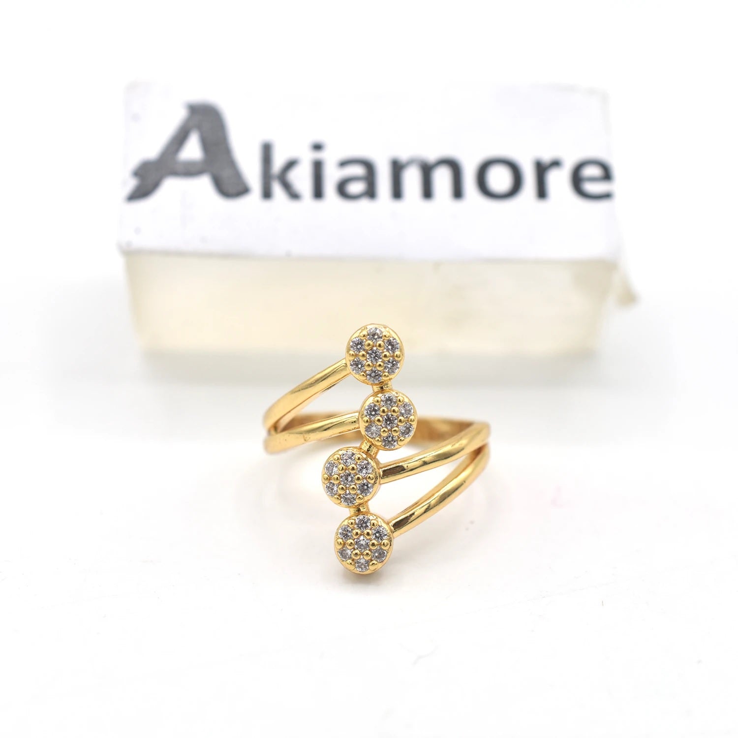 Golden Female Finger Ring With Sevral Stone Engagement Wedding Rings fgfrgdf1m-3