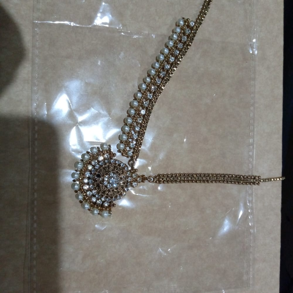 Diamante Kundan Matha Patti Wedding Bridal Goddess Bohemian Boho Head Chain Hair Jewelry Head Piece mpfrada5b-1