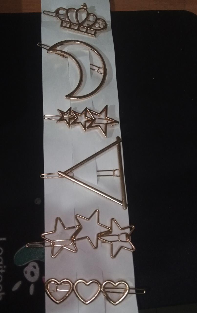 6pcs set Gold Rhinestone Scissors Pearls Hairpins Hair Clips Hair Accessories