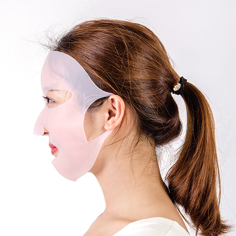 Silicone Moisturizing Mask Sheet Face Mask Prevent Evaporation-White