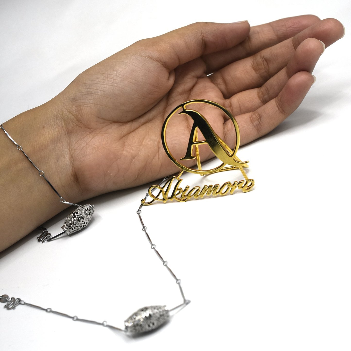 GIVA Classic Silver and golden Zircon Pendant With Chain nkfrsra4j-6
