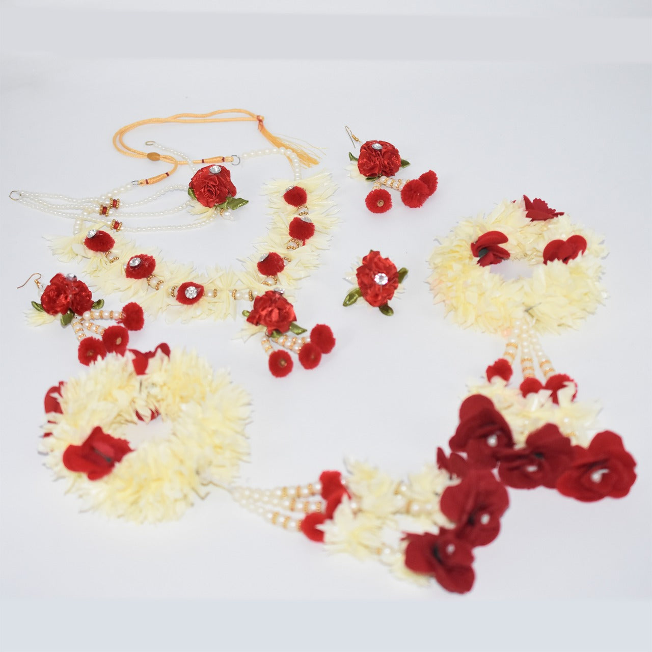 BRIDAL FLOWER GAJRA Indian Pakistani wedding Jewellery Set Mehndi For Women