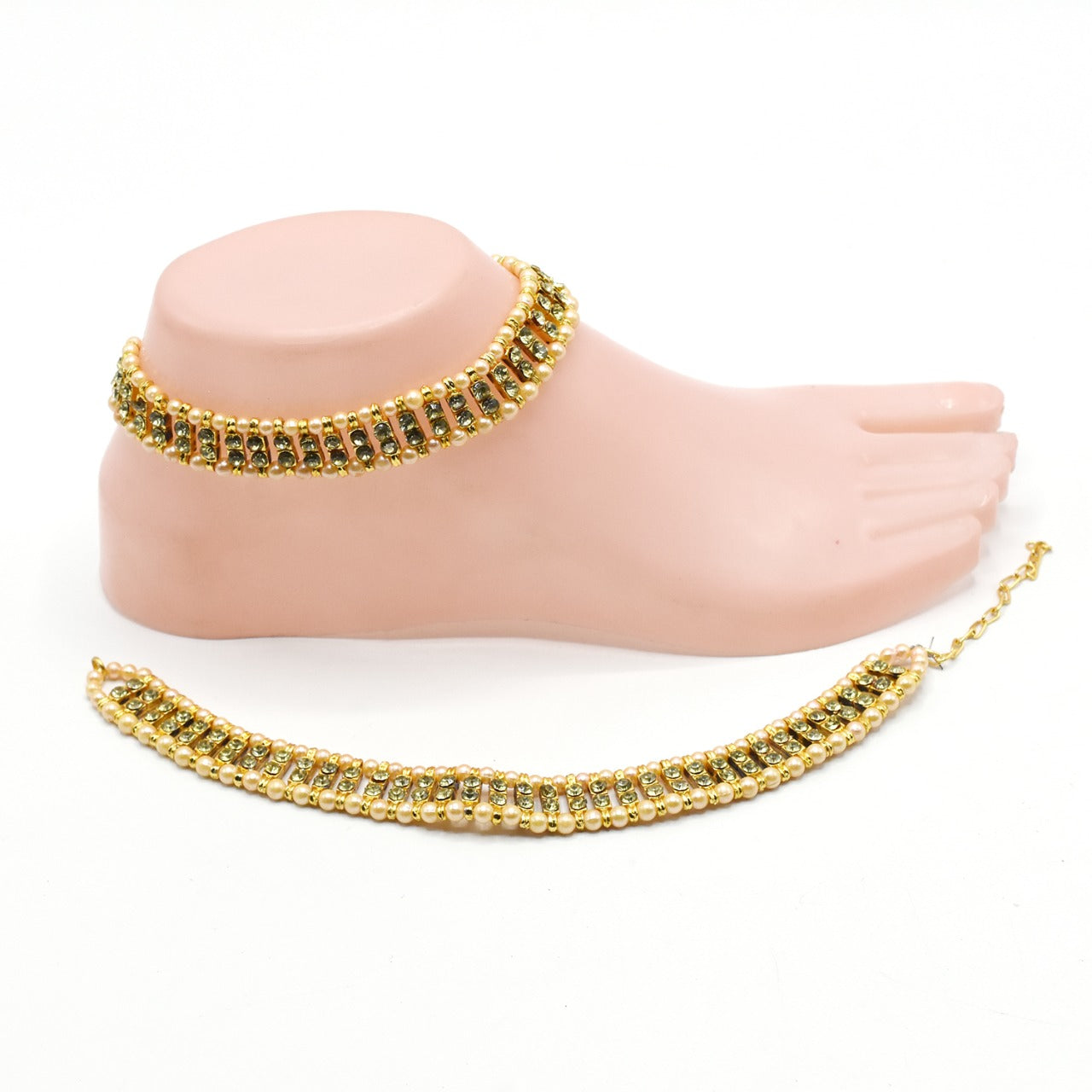 2021 New Fashion golden and multi Silver Color   Anklet Ankle chain Rhinestones Foot Jewelry