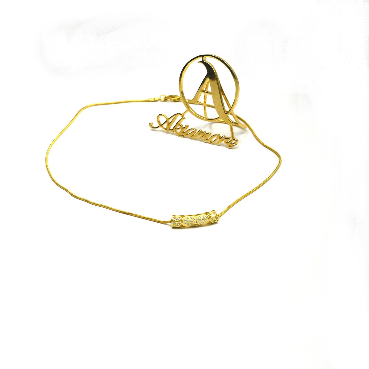 GIVA Classic Silver and golden Zircon Pendant With Chain nkfrsra4j-6