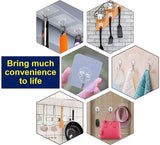 Adhesive Hooks for Wall/ Heavy-Duty Hooks(10Kg)/ Flower Shape Wall Hooks for Hanging/ Nail Free Sticky Hangers with Stainless Steel Hooks / Transparent Strong Hooks/ Waterproof and Oil- proof Stickers for Bathroom and Kitchen  hrfrclv1f-2