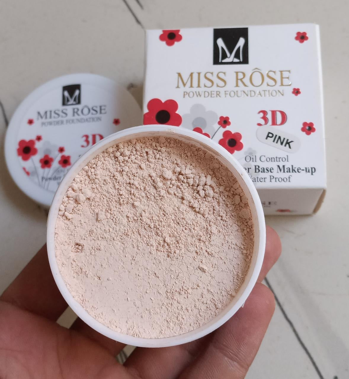 Miss Rose - Foundation Base Loose Powder - Make up Cover.  mrpfskz1c-h