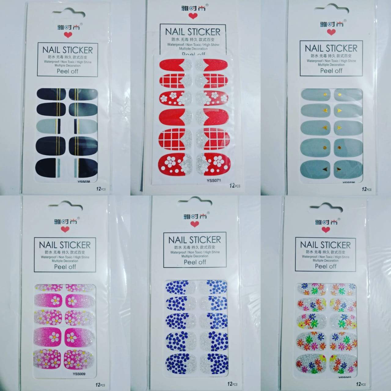 1Pcs Random DIY Nail Stickers Colorful Water Transfer Nail Stickers 3D Flower Foil Adhesive Nail Art Decoration nsfrmir2a-1