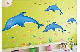 Xh9002 Wall Sticker / Stiker Dinding Blue Dolphin