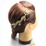 golden Color Bridal Flower Headband Prom Tiara Wedding Hair Accessories Bride Handmade Hair ornaments Female Crystal Headdress
