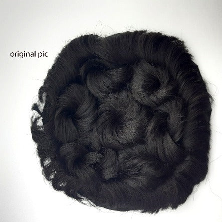 Curly Chignon Hair Clip In Hairpiece 7 Star Extensions Bug/Ash /Black/Flaxen Color Synthetic Chignon For Women  hefrbkd6a-4