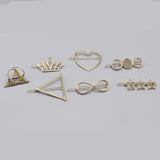 6pcs set Gold Rhinestone Scissors Pearls Hairpins Hair Clips Hair Accessories