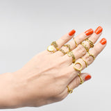 15 Pcs/Pack Golden and Silver Ring Set  Vintage Punk Rings Fashion Jewelry for Women Party Gifts fgfrgrf2m-1