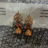 Indian Jewelry Flower Gold Color Bell Tassel Dangling Earrings