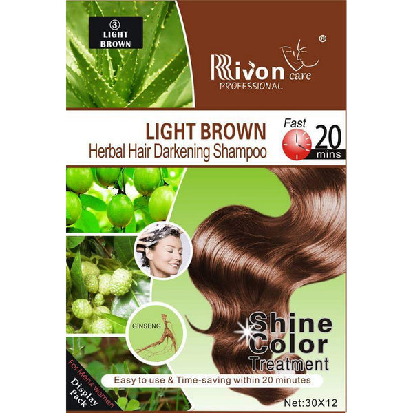 Rivon Herbal Hair Darkening Shampoo - Dark Brown  rhcsdbz2c-e