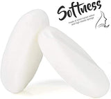 2 Pcs 4.13 inch Powder Puff For Body Powder Loose Powder, baby puff，Talcum powder puff，Ultra Soft Large Round Velour Smooth Apply Puff With Ribbon Band Handle，Washable Powder Puff （White）