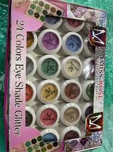 Professional Shimmer Glitter Shimmering Eye Shadow Glitter Powder Set Nail,Face & Eye (Pack of 24pcs)  (Multicolour)   mrgemiz4n-4