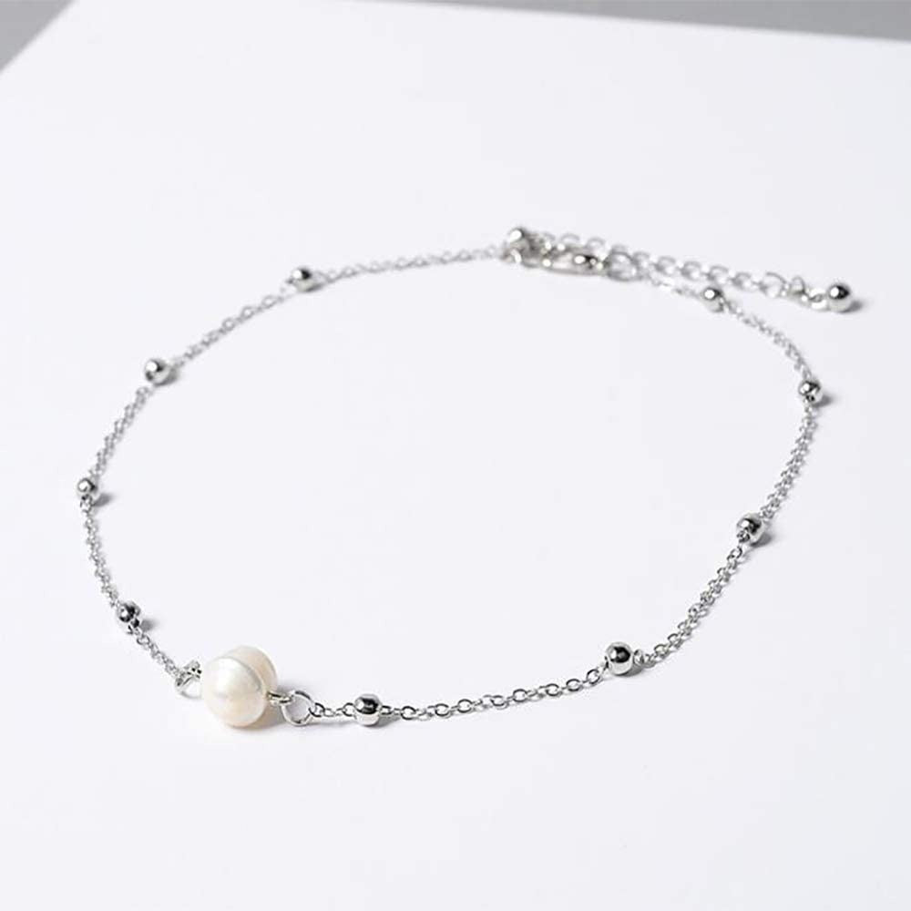 Chargances Women Pearl Choker Necklace Basic Tan Pearl Choker Wedding Bridesmaid Gift Choker Pearl Jewelry for Women and Girls (Silver)