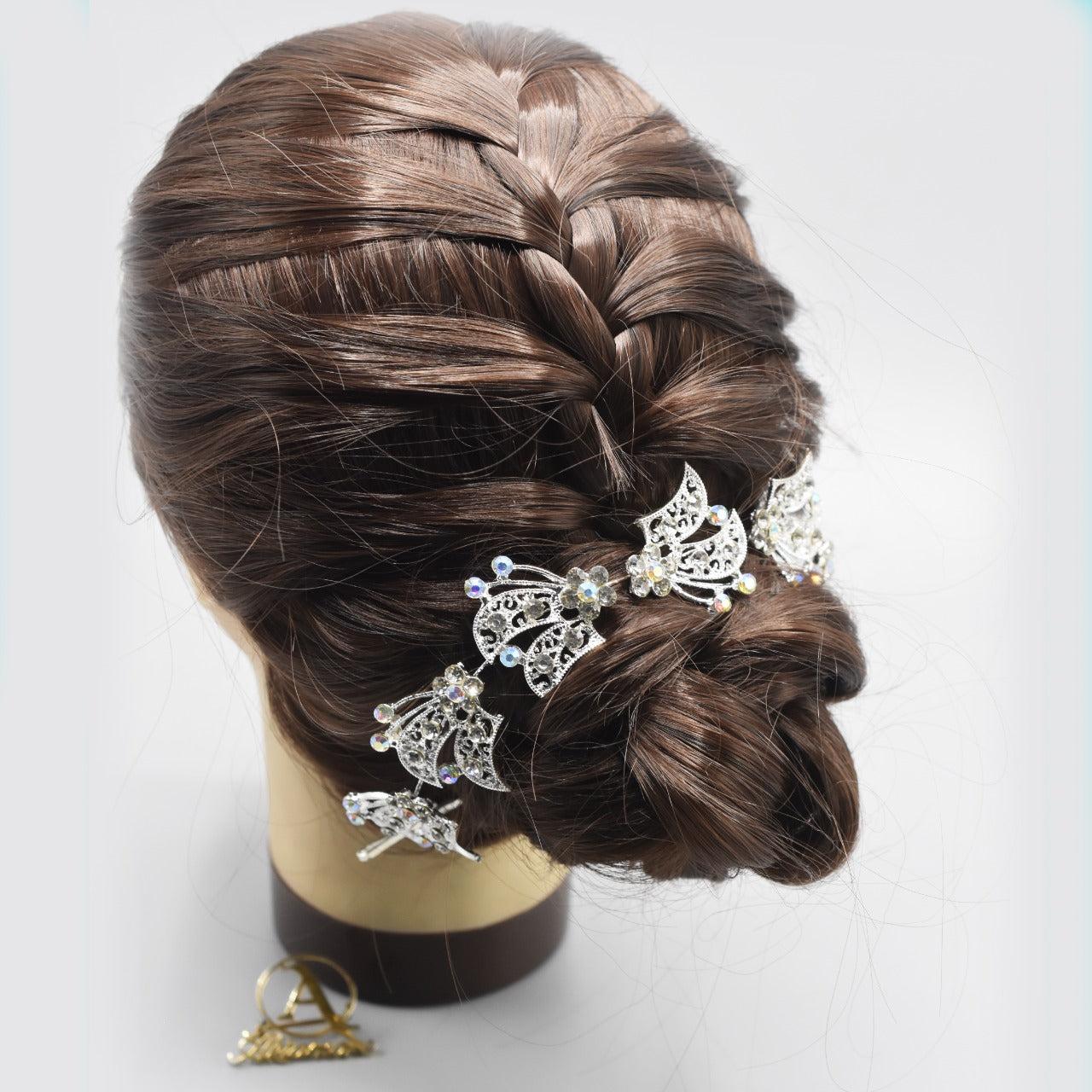 Stylish Flashing Ornaments Rhinestone Pearl Bridal Hair Clip Accessories Jewelry Wedding Elegant Crystal Bride Hair Comb Headwear hpfrcrd1d-6