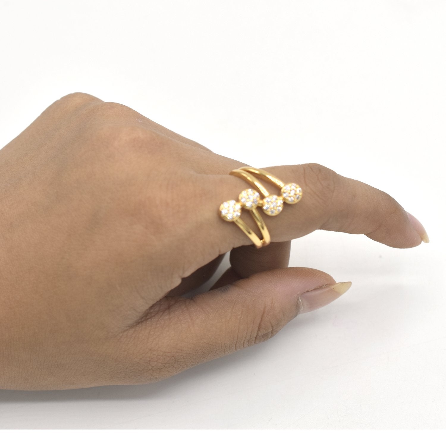 Golden Female Finger Ring With Sevral Stone Engagement Wedding Rings fgfrgdf1m-3