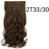 Synthetic Long Straight Hairstyles Synthetic 5 Clip In Hair Extension Heat Resistant Hairpieces Brown Black Piece For Women