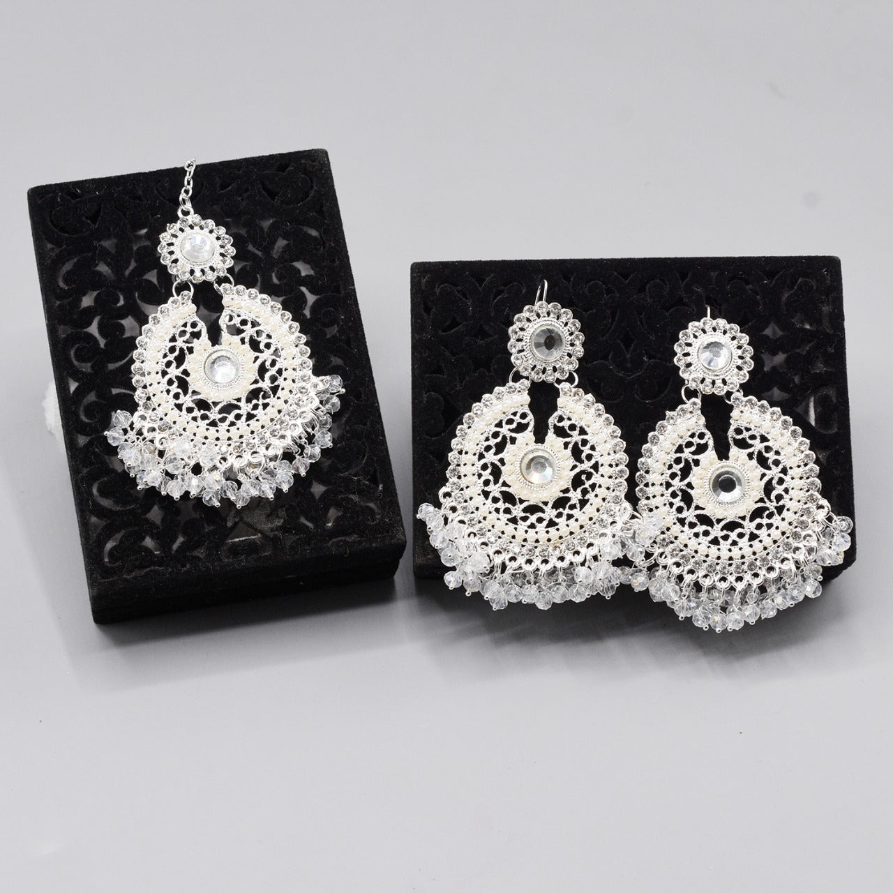 Pearl Long Multi Tassel Bar Drop Earrings With Matha patti For Women Style Sweet Dangle Brincos Party Jewelry Gift