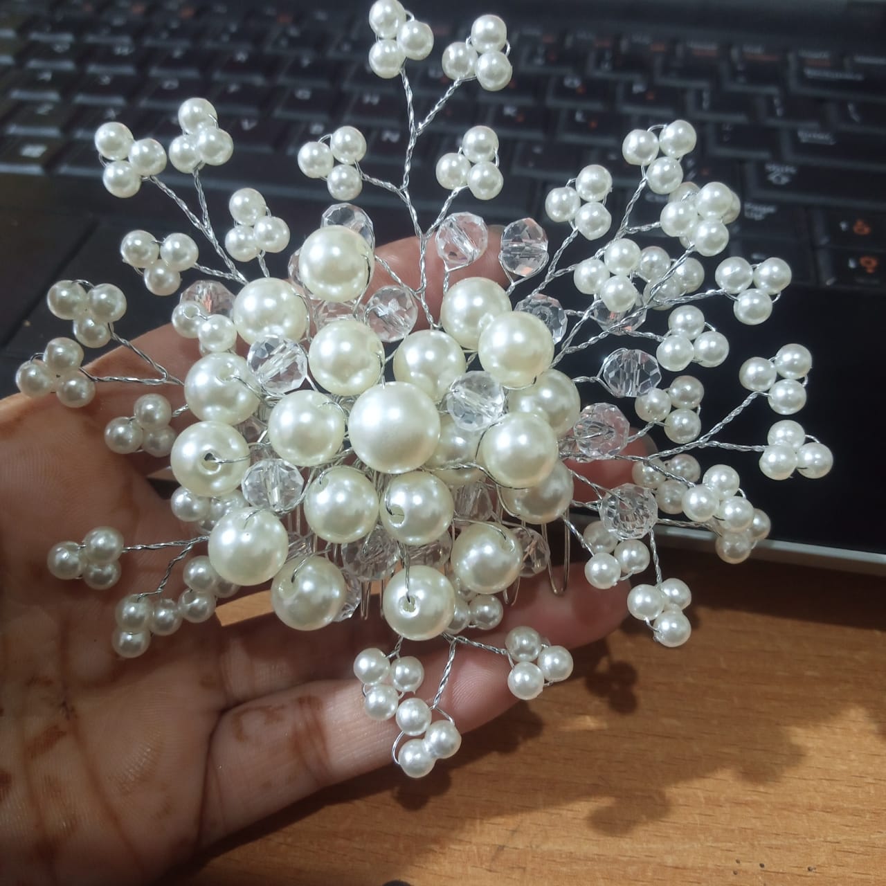 Crystal Hair Combs Tiaras Rhinestone Pearl Bridal Hair Comb Headpiece Women Hair Jewelry Wedding Hair Accessories for Bride cpfrpdc5k-1