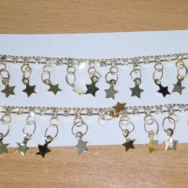 Personality round bead star anklet  pure Golden  silver simple Anklet female style star anklet beach