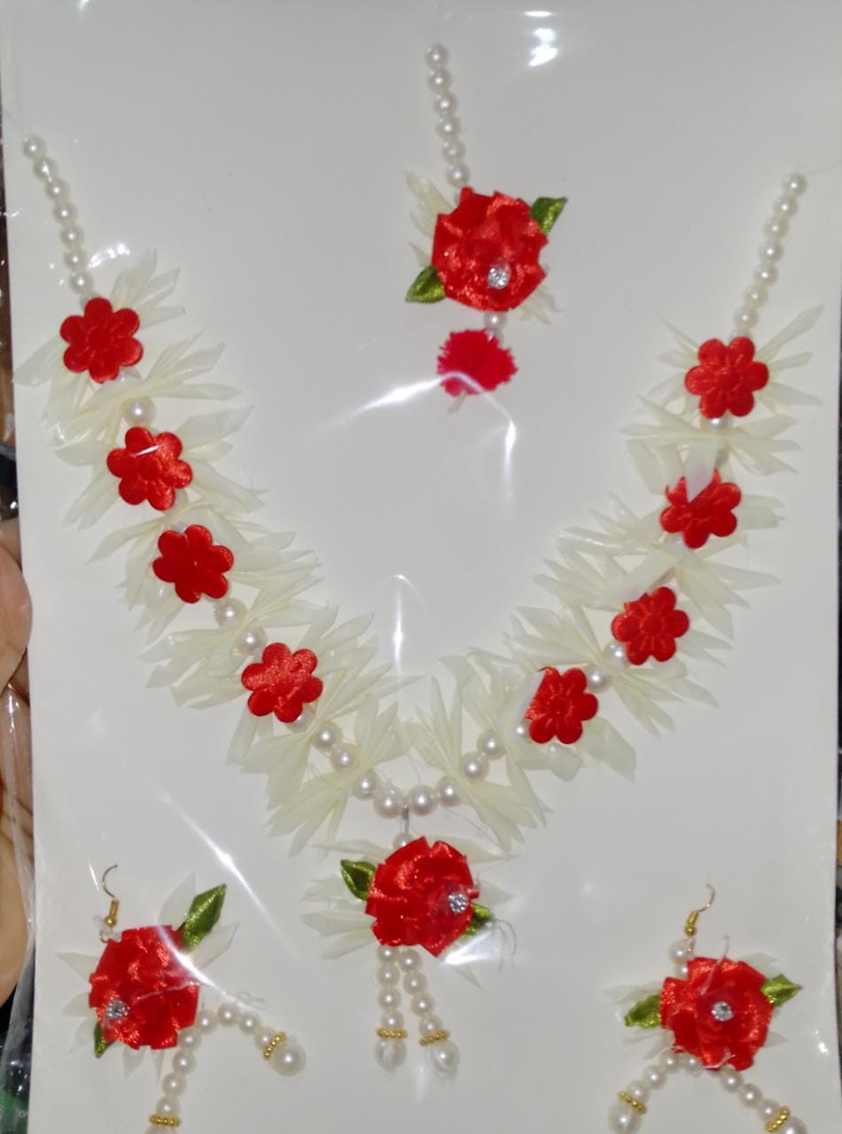 BRIDAL FLOWER GAJRA Indian Pakistani wedding Jewellery Set Mehndi For Women