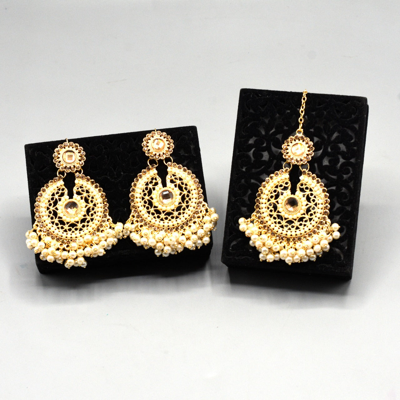 Pearl Long Multi Tassel Bar Drop Earrings With Matha patti For Women Style Sweet Dangle Brincos Party Jewelry Gift
