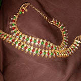 Trendy New Fashion White Beautiful Pair of Two Anklet Silver And Golden For Girls plfrpda3i-7