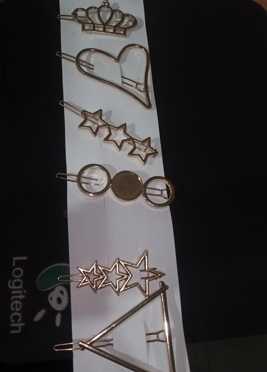 6pcs set Gold Rhinestone Scissors Pearls Hairpins Hair Clips Hair Accessories