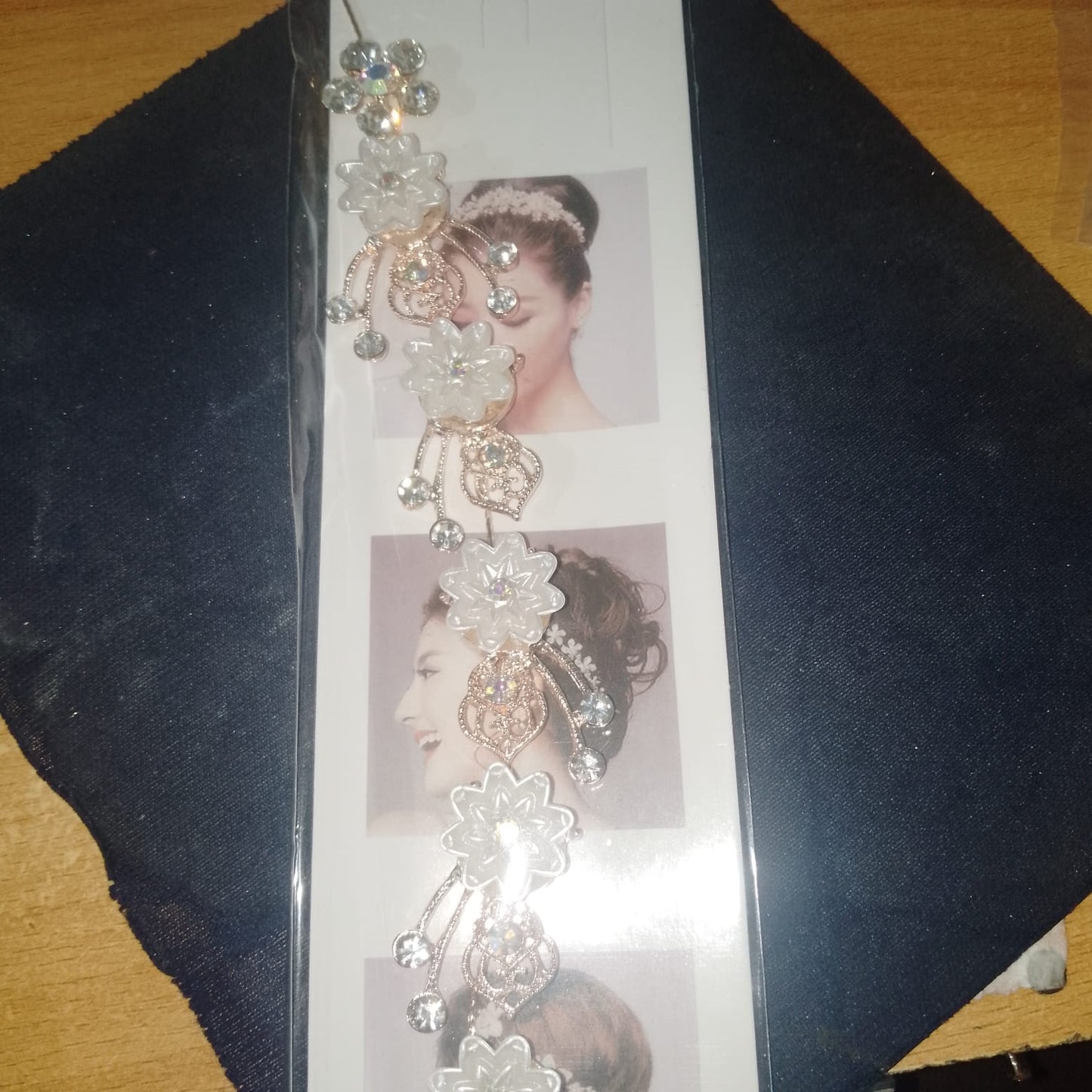 Fashion Silver Color Wired Crystal Rhinestones Wedding Hair Comb Chain Hair accessories Hairband Bridal Headband Women Hairpins hnfrprd1b-1