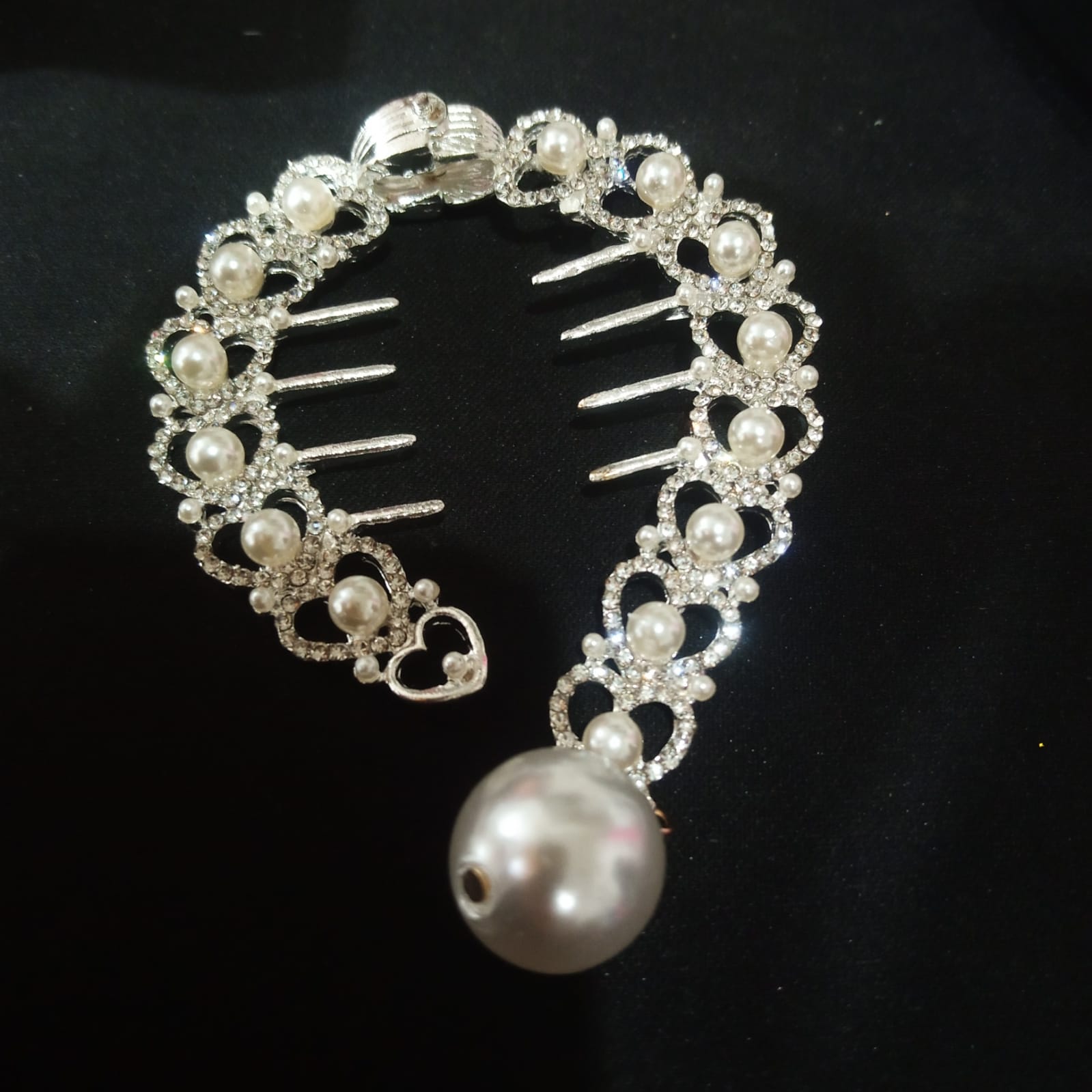 Pearl Women Headband Wedding Hair Accessories For Women Bride Tiara Headband Hair Jewelry Silver Color Hairband