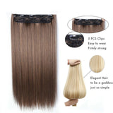 Remei Extensión de cabello mperatura, doradosintético, 5 Clips en extensión Haistyle, fibert de alta te, marrón, negro