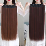 Remei Extensión de cabello mperatura, doradosintético, 5 Clips en extensión Haistyle, fibert de alta te, marrón, negro