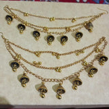 2021 Indian Jewelry Sahara Earring link Headdress Women Antique Gold Pearl Tassel Earrings With Long Sahara Chain egfrcrb9g-1
