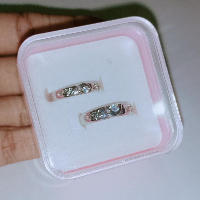 Fashion Couple Silver Plated Personality Mountain Sea Adjustable Ring Love Anniversary Gift