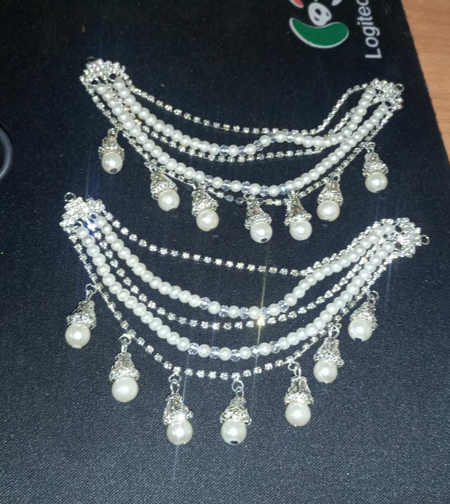 2021 Indian Jewelry Sahara Earring link Headdress Women Antique Gold Pearl Tassel Earrings With Long Sahara Chain egfrcrb9g-1