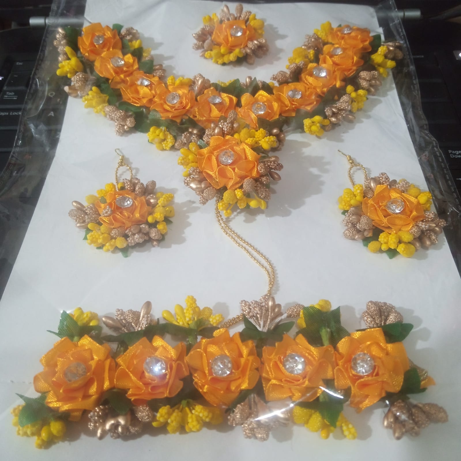Maiyo Mehndi Flower Jewellery For Bridal And Friend's Bridal Wear Wedding & Any Funcation  jtfrmia1h-i
