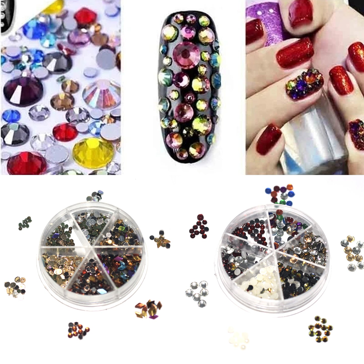 12 type rose dmc hotfix flat back DIY loose glass glitter rhinestones trim strass crystal stones for nails art design  ntfrmir4e-2