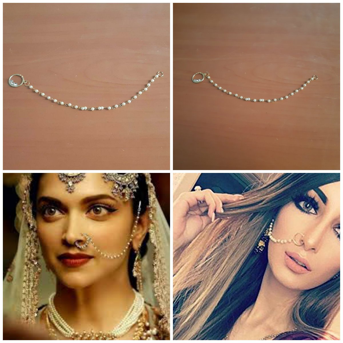 Buy Accessher Kundan Nose pins, Clip On Nose Ring Small Nath Kundan for  Women online